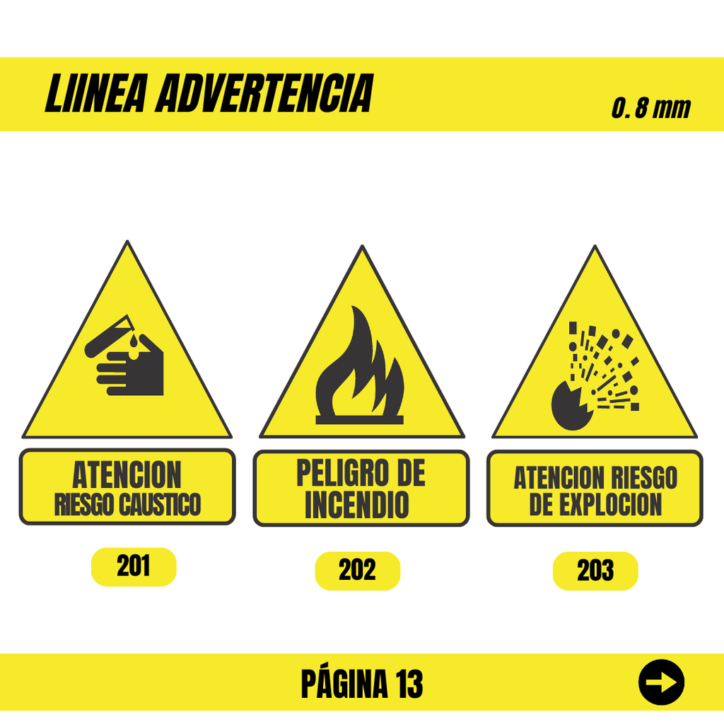 Señalización Línea Advertencia